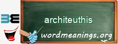 WordMeaning blackboard for architeuthis